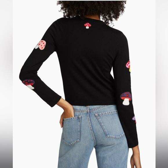 Alice + Olivia Ruthy Mushroom Wool-Blend Cardigan L - Picture 8 of 14